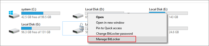 desativar a partição do BitLocker no Windows