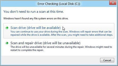 Erro no Windows 8/10