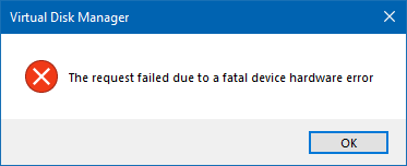 erro fatal de hardware do dispositivo Windows 10