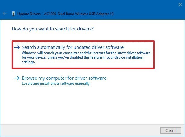 Pesquisar automaticamente software de driver atualizado