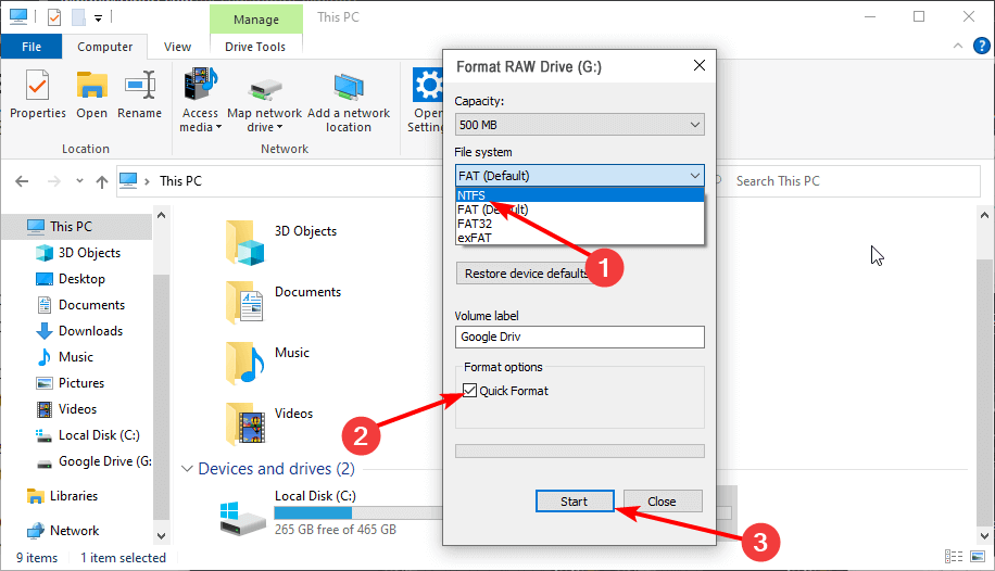 formatar um USB protegido contra gravação