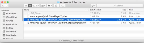 recuperar a gravação do QuickTime
