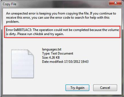 Erro 0x80071ac3