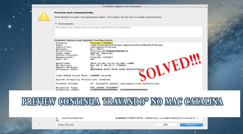 a preview continua travando