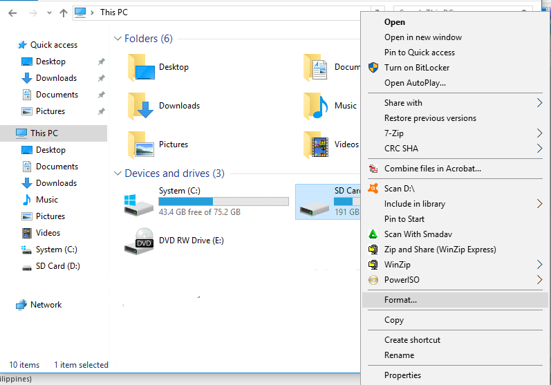 formatar um USB protegido contra gravação