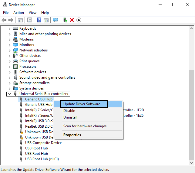 Desconhecido USB Dispositivo Porta Redefinir Falhou