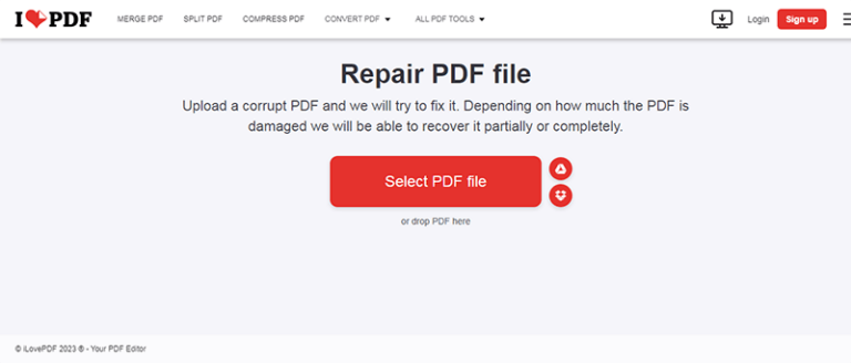 reparar um arquivo PDF corrompido online