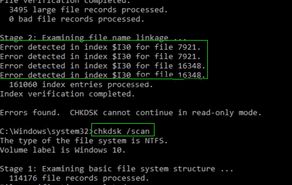Fixar erro verificando a USB unidade Scanning and Repairing preso