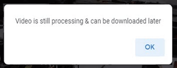 Google Drive Vídeo Ainda Em processamento Erro