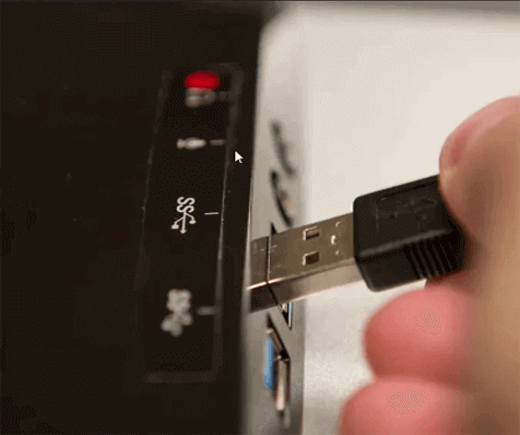 Dispositivo USB Over status atual detectado