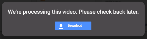 Google Drive Vídeo Ainda Em processamento Erro