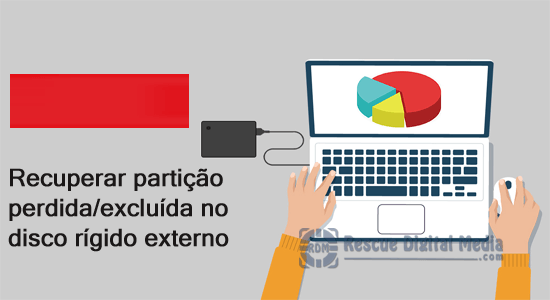 recuperar partição perdida/excluída no disco rígido externo