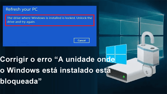 A unidade onde o Windows está instalado está bloqueada