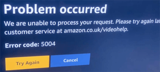 corrigir o código de erro 5004 do Amazon Prime